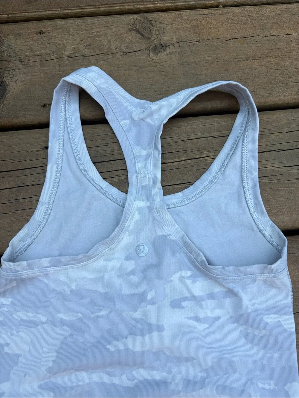 Lululemon White Camo Racerback Tank Top